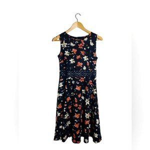 Black floarl midi dress